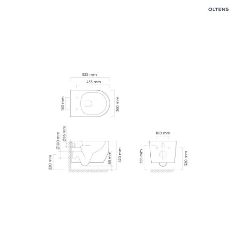 Holsted Oltens Holsted miska WC wisząca PureRim biała 42016000
