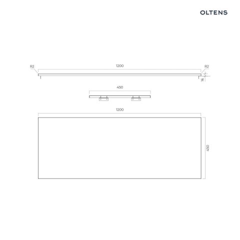Lun Oltens Lun blat naszafkowy 120 cm czarny mat 63027300