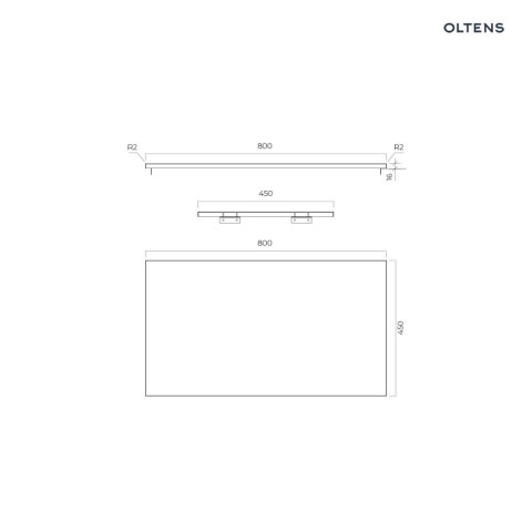 Lun Oltens Lun blat naszafkowy 80 cm czarny mat 63025300