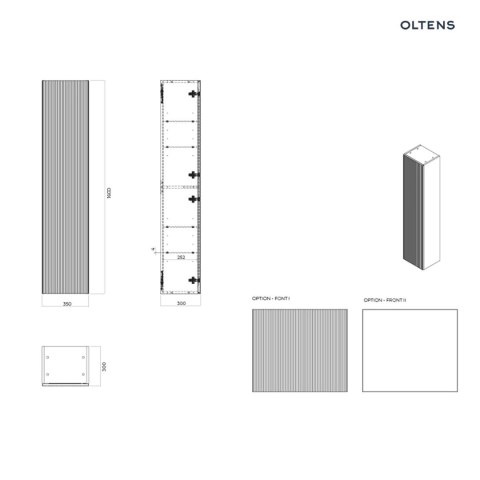 Lun Oltens Lun szafka 160 cm boczna wisząca biały mat 60037000