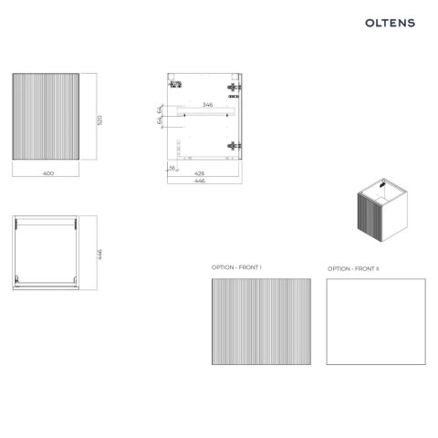 Lun Oltens Lun szafka podumywalkowa 40 cm czarny mat 60026300