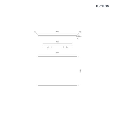 Lun Oltens Lun blat naszafkowy 60 cm czarny mat 63024300
