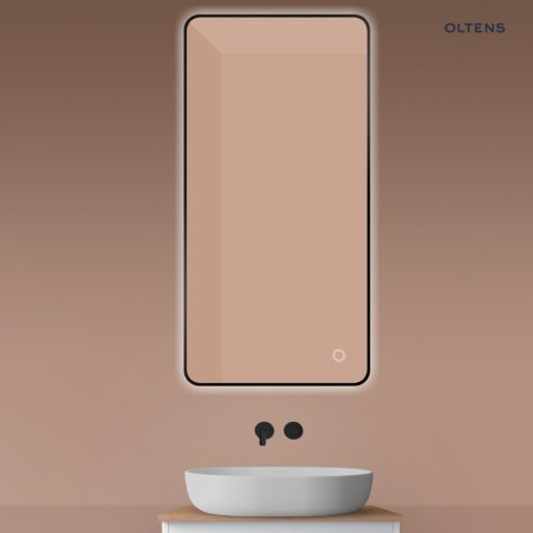 Nordlis Oltens Nordlis lustro 60x120 cm prostokątne z oświetleniem od tyłu z matą grzewczą czarny 64121300