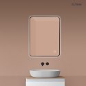 Nordlis Oltens Nordlis lustro 60x80 cm prostokątne z oświetleniem od tyłu z matą grzewczą czarny 64119300