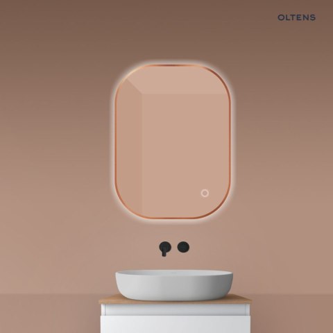 Nordlis Oltens Nordlis lustro 60x80 cm prostokątne z oświetleniem od tyłu z matą grzewczą miedź szczotkowana 64126610