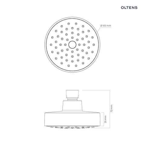 Skvett Oltens Skvett deszczownica okrągła 10,5 cm chrom 37110100