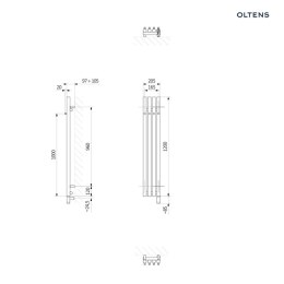 Stang Oltens Stang (e) grzejnik elektryczny 120x 20,5 cm nikiel 55132910