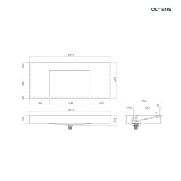 Stila Oltens Stila umywalka 100x45 cm ścienna LavaForm biały mat 40003900