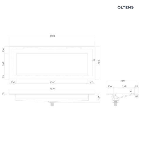 Stila Oltens Stila umywalka 120x45 cm meblowa LavaForm biały mat 40204900