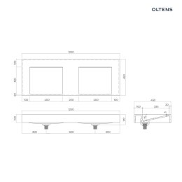 Stila Oltens Stila umywalka 120x45 cm ścienna LavaForm biały mat 40004900
