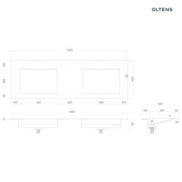 Stila Oltens Stila umywalka 140x45 cm meblowa LavaForm biały mat 40206900