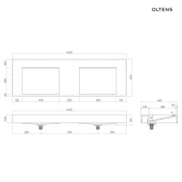 Stila Oltens Stila umywalka 140x45 cm ścienna LavaForm biały mat 40005900