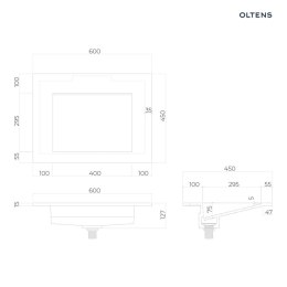 Stila Oltens Stila umywalka 60x45 cm meblowa LavaForm biały mat 40200900