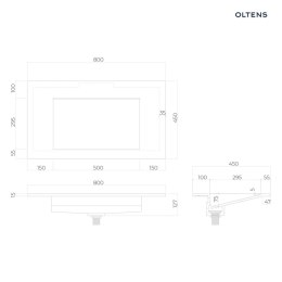 Stila Oltens Stila umywalka 80x45 cm meblowa LavaForm biały połysk 40201000