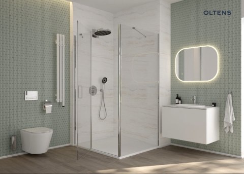 Bergytan Oltens Bergytan brodzik 120x70 cm prostokątny RockSurface biały 15102000