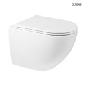 Hamnes Zestaw Oltens Hamnes OneForm Kort Stille PureRim miska WC wisząca z powłoką SmartClean z deską wolnoopadającą biały połysk 42554