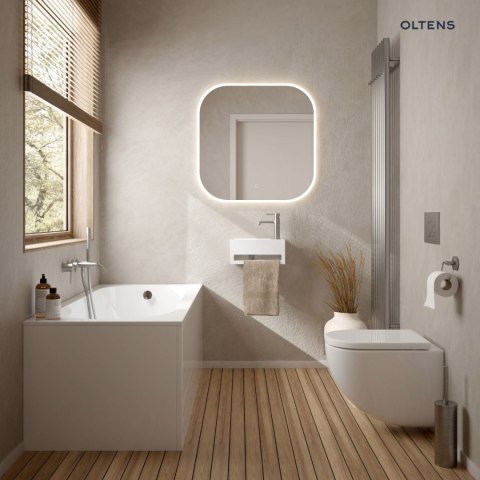 Hamnes Zestaw Oltens Hamnes OneForm Stille PureRim miska WC wisząca z powłoką SmartClean z deską wolnoopadającą biały połysk 42547000