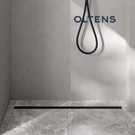 Langan Oltens Langan Slim odpływ prysznicowy liniowy 60 cm czarny/czarny mat 30009300
