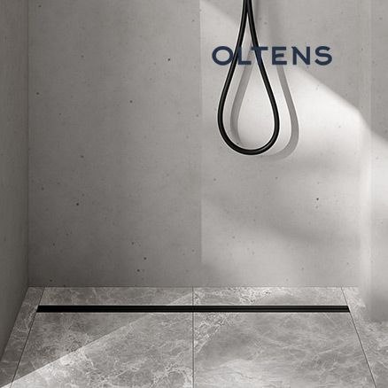 Langan Oltens Langan Slim odpływ prysznicowy liniowy 70 cm czarny/czarny mat 30010300