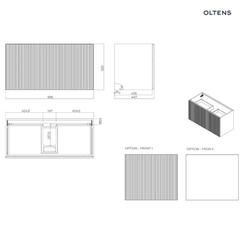 Lun Oltens Lun szafka podumywalkowa 100 cm biały mat 60029000
