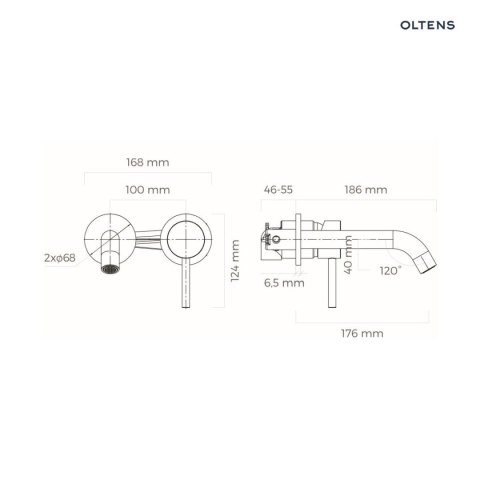 Molle Oltens Molle bateria umywalkowa podtynkowa kompletna nikiel 32600910