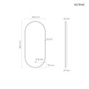 Nordlis Oltens Nordlis lustro 40x90 cm owalne z oświetleniem od tyłu z matą grzewczą czarny 64113300