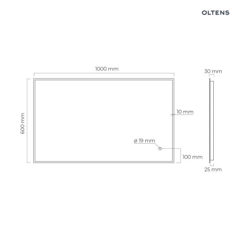 Nordlis Oltens Nordlis lustro 60x100 cm prostokątne z oświetleniem od tyłu z matą grzewczą złoty 64111800