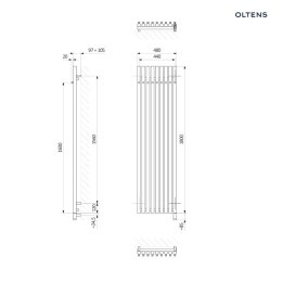 Stang Oltens Stang (e) grzejnik elektryczny 180x48 cm biały 55130000