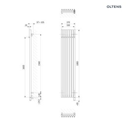 Stang Oltens Stang (e) grzejnik elektryczny 180x37 cm nikiel 55129910