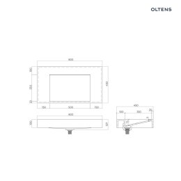 Stila Oltens Stila umywalka 80x45 cm ścienna LavaForm biały połysk 40001000