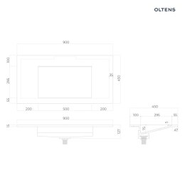 Stila Oltens Stila umywalka 90x45 cm meblowa LavaForm biały połysk 40202000