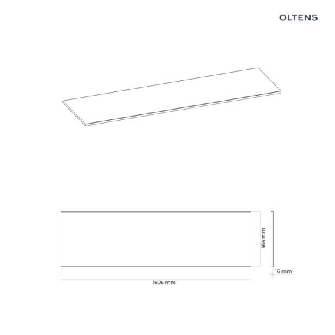 Vernal Oltens Vernal blat 160 cm naszafkowy slim biały połysk 63008000