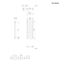Benk Oltens Benk grzejnik łazienkowy 115x40 cm czarny mat 55036300