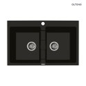 Gravan Oltens Gravan zlewozmywak granitowy 2-komorowy 78x50 cm czarny mat 72400300