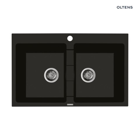 Gravan Oltens Gravan zlewozmywak granitowy 2-komorowy 78x50 cm czarny mat 72400300