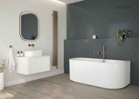 Lom Thin Oltens Lom Thin umywalka 45x30 cm nablatowa z powłoką SmartClean biała 40827000