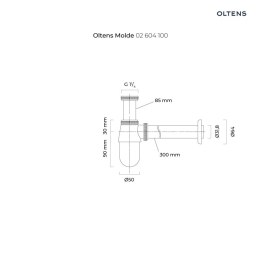 Molde Oltens Molde syfon umywalkowy butelkowy mosiężny chrom 02604100