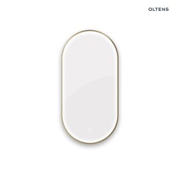 Nordlis Oltens Nordlis lustro 50x100 cm owalne z oświetleniem z przodu z matą grzewczą mosiądz szczotkowany 64128510