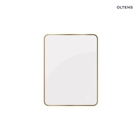Nordlis Oltens Nordlis lustro 60x80 cm prostokątne z oświetleniem z przodu z matą grzewczą mosiądz szczotkowany 64116510