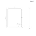 Nordlis Oltens Nordlis lustro 60x80 cm prostokątne z oświetleniem z przodu z matą grzewczą mosiądz szczotkowany 64116510
