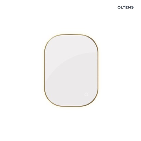 Nordlis Oltens Nordlis lustro 60x80 cm prostokątne z oświetleniem z przodu z matą grzewczą mosiądz szczotkowany 64123510