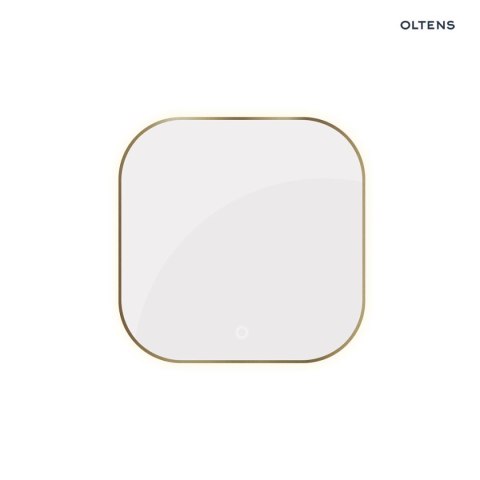 Nordlis Oltens Nordlis lustro 80x80 cm kwadratowe z oświetleniem z przodu z matą grzewczą mosiądz szczotkowany 64122510