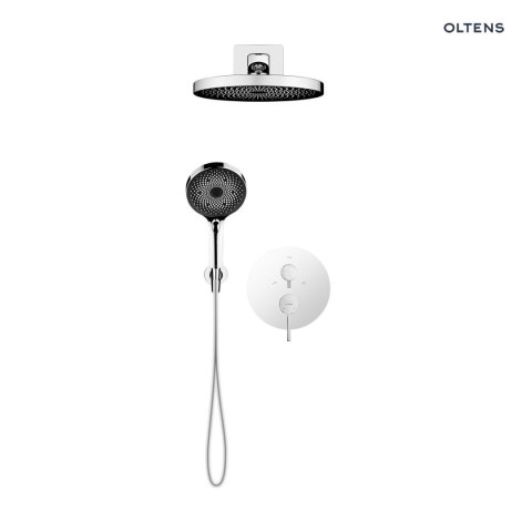 Rann Oltens Rann zestaw bateria wannowo-prysznicowa podtynkowa z deszczownicą Vann i słuchawką 3 funkcyjną Havis EasyClick chrom 3607