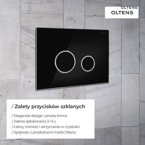 Torne Oltens Torne przycisk spłukujący do WC szklany czarny/chrom 57200310