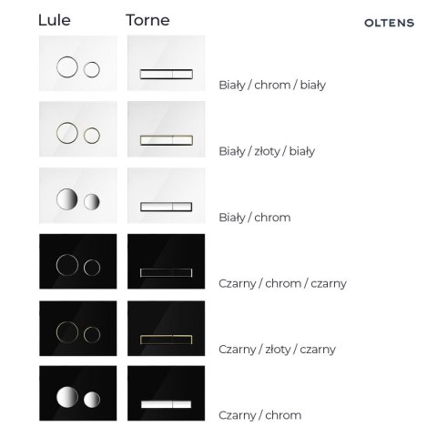 Torne Oltens Torne przycisk spłukujący szklany do WC czarny/złoty mat/czarny 57202300