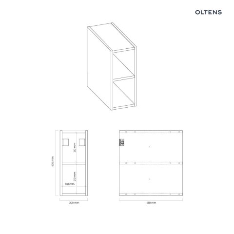 Vernal Oltens Vernal szafka 20 cm wisząca czarny mat 60021300
