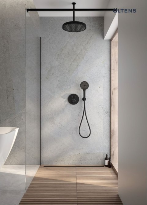 Bo Oltens Bo ścianka prysznicowa Walk-In 120 cm czarny mat/szkło przezroczyste 22004300