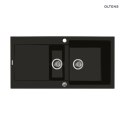 Gravan Oltens Gravan zlewozmywak granitowy 1,5-komorowy z ociekaczem 100x50 cm czarny mat 72300300