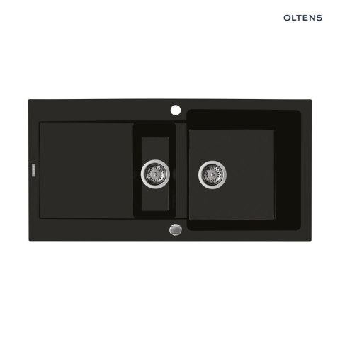 Gravan Oltens Gravan zlewozmywak granitowy 1,5-komorowy z ociekaczem 100x50 cm czarny mat 72300300