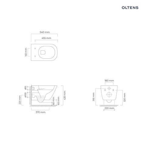 Hadsel Oltens Hadsel miska WC wisząca PureRim biała 42039000